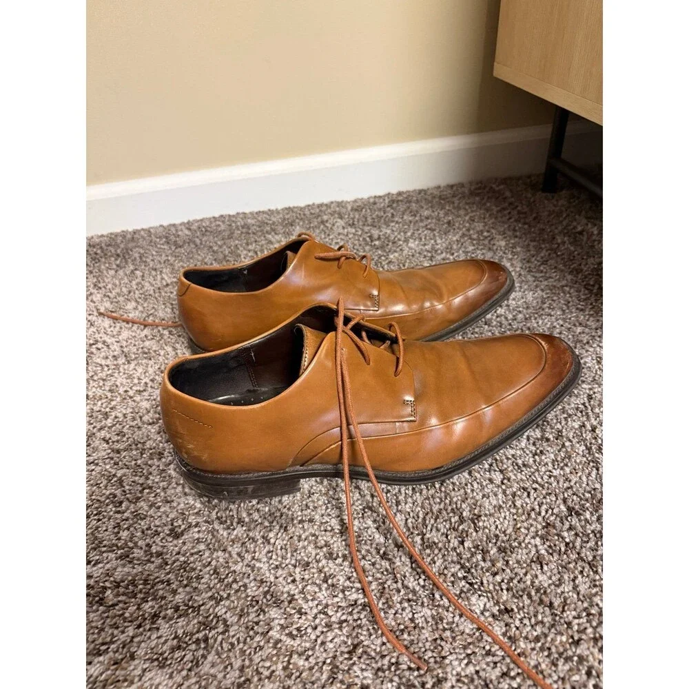 Kenneth Cole New York Men’s Leather Dress Shoes Size 12 Brown